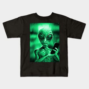 Alien Invasion Sci-fi Space Planet X Kids T-Shirt